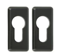 Amig - Bocallave para cilindro europerfil - Zamak resistente y anticorrosión - Diseño minimalista compatible con manillas de roseta - Embellecedor cerradura puerta, Negro, 59x28 mm