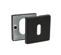 Amig - Bocallave para Manillas de Roseta Cuadrada - Mod. 6RX - 54 x 54 mm - Embellecedor de Cerradura - Compatible con Llave de Gorja - Acero inoxidable Negro