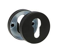 Amig - Bocallave para Manillas de Roseta Redonda Mod. 3RX 53 mm Embellecedor de Cerradura Compatible con Cilindro Europerfil Acero inoxidable Negro
