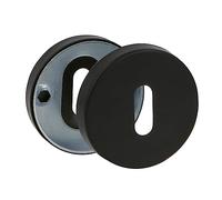 Amig - Bocallave para Manillas de Roseta Redonda - Mod. 4RX - Ø53 mm - Embellecedor de Cerradura - Compatible con Llave de Gorja - Acero inoxidable Negro