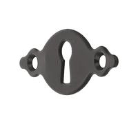 Amig - Bocallave - Placa Horizontal y Lisa - 26 x 67 x 1,5 mm - Con Agujero para Cerraduras de Gorja - Ideal para Fijar en Cajones, Armarios, Baúles y Puertas de mueble - Acero Negro