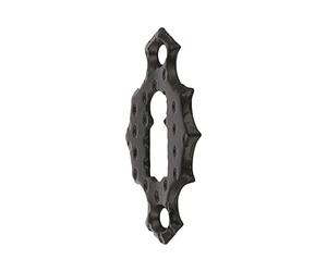 Amig - Bocallave - Vertical y Martilleada - 60 x 34 mm - Con Agujero para Cerraduras de Gorja - Ideal para Fijar en Cajones, Armarios, Baúles y Puertas de mueble - Acero Negro