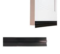 Amig - Burlete para puerta - Aislante bajo puerta - Adhesivo de sobreponer - Evita corrientes de aire frío del exterior - Cepillo de PVC semirrígido - Medida: 1 m - Color: Negro - Material: Aluminio