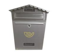 Amig - Buzón Exterior de Pared - Tamaño compacto para DIN A4 - Apertura Frontal con Cerradura - Acero Inoxidable - Resistente a la corrosión - Fácil de Instalar en Puertas o Verjas - 36 x 33,5 x 11 cm
