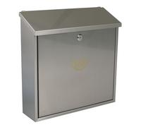 Amig - Buzón Exterior de Pared - Tamaño Compacto para DIN A4 - Apertura Frontal con Cerradura - Acero Inoxidable - Resistente a la corrosión - Fácil de Instalar en Puertas o Verjas - 37 x 36 x 10 cm