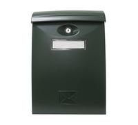 Amig - Buzón Exterior de Pared - Tamaño Compacto para DIN A4 - Apertura Frontal con Cerradura - Plástico - Verde - Fácil de Instalar en Puertas o Verjas - 34,5 x 24 x 10,5 cm