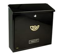 Amig - Buzón Mod. 3 - Ranura Superior - Puerta con Cerradura - Acero - Negro - 37 x 36 x 10 cm