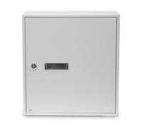 Amig - Buzón Recogecartas para Interior - Tamaño Compacto para DIN A4 - Apertura con Cerradura - Acero Blanco - Fácil de Instalar en Puertas o Verjas - 40 x 36 x 10 cm