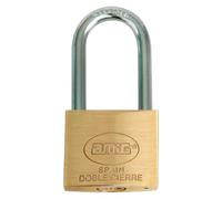 Amig - Candado de seguridad - Incluye 2 llaves - Arco largo - Latón y arco de Acero tratado - Para taquillas de gimnasio, puertas, armarios, maletas, mochilas - Doble cierre - Ancho: 50 mm