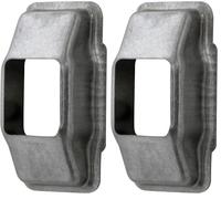 Amig - Carcasa o Embellecedor de Sobreponer de Aluminio para la Guía Superior de la Cinta de Persiana, Tapa Cubre Poleas Perfecta para Cintas de 22 mm, Natural (Paquete de 2)