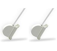 Amig - Carrete para persianas exteriores con ventanas batientes | Carrete de plástico | Con correa blanca a rayas negras de 14 mm | Caja o caja en blanco | Tamaño: 3,5 x 17,4 x 12,5 cm (Paquete de 2)