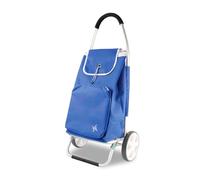 Amig - Carro de la Compra de 2 Ruedas - Bolsa Ajustable - Aluminio Ligero - Carga Máxima 15kg - Capacidad de 50 L - Medidas: 95 x 45,5 x 12 cm - Color: Azul