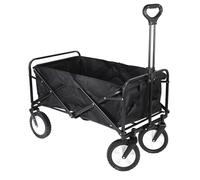 Amig - Carro de Jardín Plegable | Carrito de Playa con Tela Oxford Impermeable| Color Negro | Ruedas de 20cm de diámetro 360º | Carga máx. 100kg