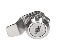 Amig - Cerradura de Buzón de con Lengüeta Doblada de 38 mm -Cierre de Seguridad para Correo con 2 Llaves en Bruto,Acero Niquelado,Medidas: Ø18 x 16 x 38 mm -Fácil de Instalar -Plateado