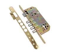 Amig - Cerradura de Embutir Con Bulones para Puertas de Madera Mod. 101 | 50/85 mm | Con Cilindro y Escudo de Seguridad | Picaporte Reversible | Acero Latonado Barnizado
