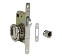 Amig - Cerradura de Embutir Mod.611 con Muletilla y Tirador para Puertas Correderas de Madera de Espesor 35-40 mm - Entrada: 50 mm - De Acero Acabado en Cromado Mate