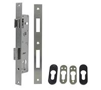 Amig - Cerradura de Embutir para Carpintería Metálica Mod. 720E - 32 mm - Para Cilindro Europerfil de Leva de 15 mm - Picaporte Reversible - Acero Inoxidable