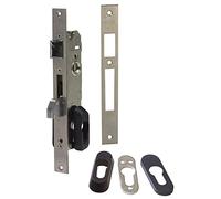 Amig - Cerradura de Embutir para Carpintería Metálica Mod. 740-20 mm - Cilindro Europerfil de Leva de 13,2 mm - Picaporte Reversible y Cierre Basculante - Acero Inoxidable