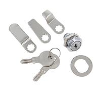 Amig - Cerradura Para Buzón - Anchura Máxima 7 mm - Con 3 Lengüetas de Diferentes Tamaños - Incluye 2 Llaves - Sistema de Cierre para Taquillas, Armarios, Muebles o Cajones - Acero Niquelado