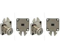 Amig - Cerradura para Puertas Correderas de Muebles y Armarios Pequeños Mod.2A + 2 Llaves Mod.371 - Para Mobiliario de Hogar u Oficina - De Acero Niquelado - Segura y Fácil de Instalar (Paquete de 2)