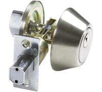 Amig - Cerrojo de Roseta con Llave Exterior y Condena Interior Mod. 1550 - Pasador de Seguridad Antisierra - Incluye 3 Llaves y Tornillería - Entrada del Cerrojo 60 y 70 mm - Acero - Cromado Mate