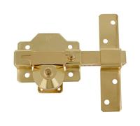 Amig - Cerrojo de Seguridad con Cilindro Redondo - Alta Resistencia a Extracción - Incluye 5 Llaves - 153 x 88 mm - Cerradura de Sobreponer - Acero - Cilindro 50 mm - Dorado