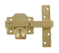 Amig - Cerrojo de seguridad para puertas | Acero | Alta resistencia a la extracción, arranque y rotura | Longitud del Cilindro Redondo: 50 mm | Color: Dorado | Medidas: 170 x 105 mm