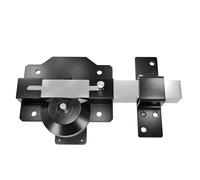 Amig - Cerrojo de Seguridad con Cilindro Redondo y Pestillo de Apertura Mod. 1 | Cilindro 50mm | Cerrojo de Sobreponer para Puertas de Entrada o de Paso | Incluye 5 Llaves | 88 x 153mm | Acero | Negro