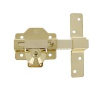 Amig - Cerrojo de seguridad Mod. 3 - Cilindro de 70mm - Medida de Placa 105 x 170 mm - Cerrojo de Sobreponer para Puertas de Entrada o de Paso - Acero - Oro