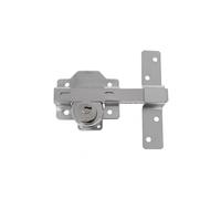 Amig - Cerrojo de Sobreponer con Cilindro Redondo Interior y Exterior Mod. 4-88 x 153 mm - Cerradura de Seguridad con Llave - Incluye 5 Llaves de Punto - Acero Plateado