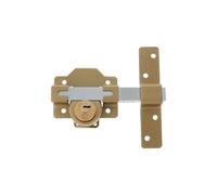 Amig - Cerrojo de Sobreponer con Cilindro Redondo Interior y Exterior Mod. 40 | 105 x 170 mm | Cerradura de Seguridad con Llave | Incluye 5 Llaves de Punto | Acero Martelé