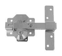 Amig - Cerrojo de Sobreponer Mod.2 para Puertas, Con Botón de Apertura, Pestillo de Seguridad y Palanca de Bloqueo, Acero, Color Plateado, Incluye 5 llaves de punto, 88 x 153 mm