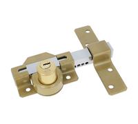 Amig - Cerrojo para Puerta - 88 x 153 mm - Con Cilindro Redondo de Seguridad - Cilindro Interior de 34 mm - Incluye 5 Llaves de Punto - Acero Acabado Martelé