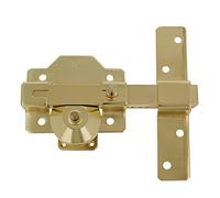 Amig - Cerrojo para Puerta,Con Bombillo Redondo de 50 mm,Seguridad Extra para Puertas de Entrada o de Paso,Incluye 5 Llaves,Color Dorado,153 x 88 mm