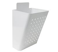 Amig - Cesta de Publicidad Blanca de Acero con Rejilla Frontal para Colocar en Paredes o Muros Exteriores de Portales o Entradas - 22 x 36 x 19 cm | Fácil Instalación, Tornillos Incluidos