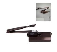 Amig - Cierrapuertas para Cierre Automático de Puertas de Peso Max 40 kg y Ancho Max 85 cm - De Aluminio con Acabado Bronce - Evita Accidentes por Portazos o Corrientes de Aire - Incluye Tornillos