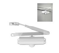 Amig - Cierrapuertas para Cierre Automático de Puertas de Peso Max 40 kg y Ancho Max 85 cm - De Aluminio con Acabado Blanco - Evita Accidentes por Portazos o Corrientes de Aire - Incluye Tornillos