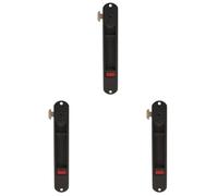 Amig - Cierre de Embutir para Ventanas y Puertas Correderas de Aluminio | Cerradura de Gancho para Empotrar | Aluminio | Color Negro | Medidas: 174 x 29 mm (Paquete de 3)