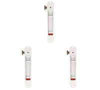 Amig - Cierre de Embutir para Ventanas y Puertas Correderas de Aluminio - Cerradura de Gancho para Empotrar - De Aluminio Acabado en Blanco - Medidas: 192 x 28 mm (Paquete de 3)