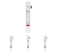 Amig - Cierre de Embutir para Ventanas y Puertas Correderas de Aluminio | Cerradura de Gancho para Empotrar | Aluminio | Color Blanco | Medidas: 192 x 28 mm (Paquete de 4)