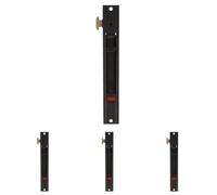 Amig - Cierre de Embutir para Ventanas y Puertas Correderas de Aluminio Mod.3600, Cerradura de Gancho para Empotrar, De Aluminio Acabado en Negro, Medidas: 174 x 23 mm (Paquete de 4)