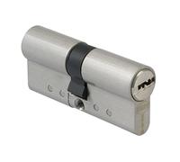 Amig - Cilindro de Alta Seguridad Modelo 20.010 - Latón Cromado Mate - Doble Embrague y Protección Antitaladro - Tarjeta de Propiedad y 5 Llaves de Seguridad - 70 (30-40) mm - Carpintería Metálica