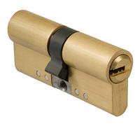 Amig - Cilindro de seguridad - Cerradura para puertas - Bombín de doble embrague - Antiganzúa y Antibumping - Incluye 5 llaves - Dorado mate - Medidas: 80 (35-45 mm)