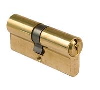 Amig - Cilindro de seguridad - Cerradura para puertas - Bombín de Doble embrague - Antiganzúa y Antitaladro - Incluye 3 llaves - Dorado Mate - Medidas: 80 (35-45 mm)