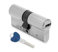 Amig - Cilindro de seguridad | Fabricado en Latón | Medida: 80 mm (30-50) | Protección Antitaladro y Anti-Bumping | Acabado: Cromado mate