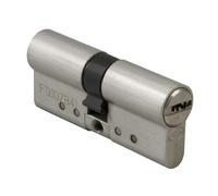 Amig - Cilindro de Seguridad Mod.10010 - Sistema Antibumping - Cerradura para Carpintería Metálica - Bombín de doble embrague - Leva de 13mm - Incluye 5 llaves - Latón - 62 (31-31 mm) - Cromado Mate