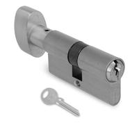 AMIG - Cilindro para Cerradura - Medida: 80 mm (35-45) - 6 Pines - Sistema Antiganzuado y Antibumping - Pasadores Antitaladro - Incluye 3 Llaves - Tornillo de Fijación de 65 mm