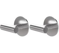 Amig - Colgador adhesivo para toalla de baño Mod. 6 - Toallero gancho Adhesivo sin tornillos - 60 x 55 x 65 mm - Acero inoxidable - Plateado mate (Paquete de 2)