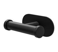Amig - Colgador adhesivo para toalla de baño Mod. Ea-5 - Toallero gancho Adhesivo sin tornillos - 100 x 65 x 45 mm - Acero inoxidable - Negro mate