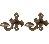 Amig - Colgador de Pared Decorativo Mod.100-90 x 90 x 100 mm - Perfecto para Colgar Abrigos, Ropa y Accesorios - Tipo Gancho - Estilo Forja - De Acero Acabado en Color Cuero (Paquete de 2)